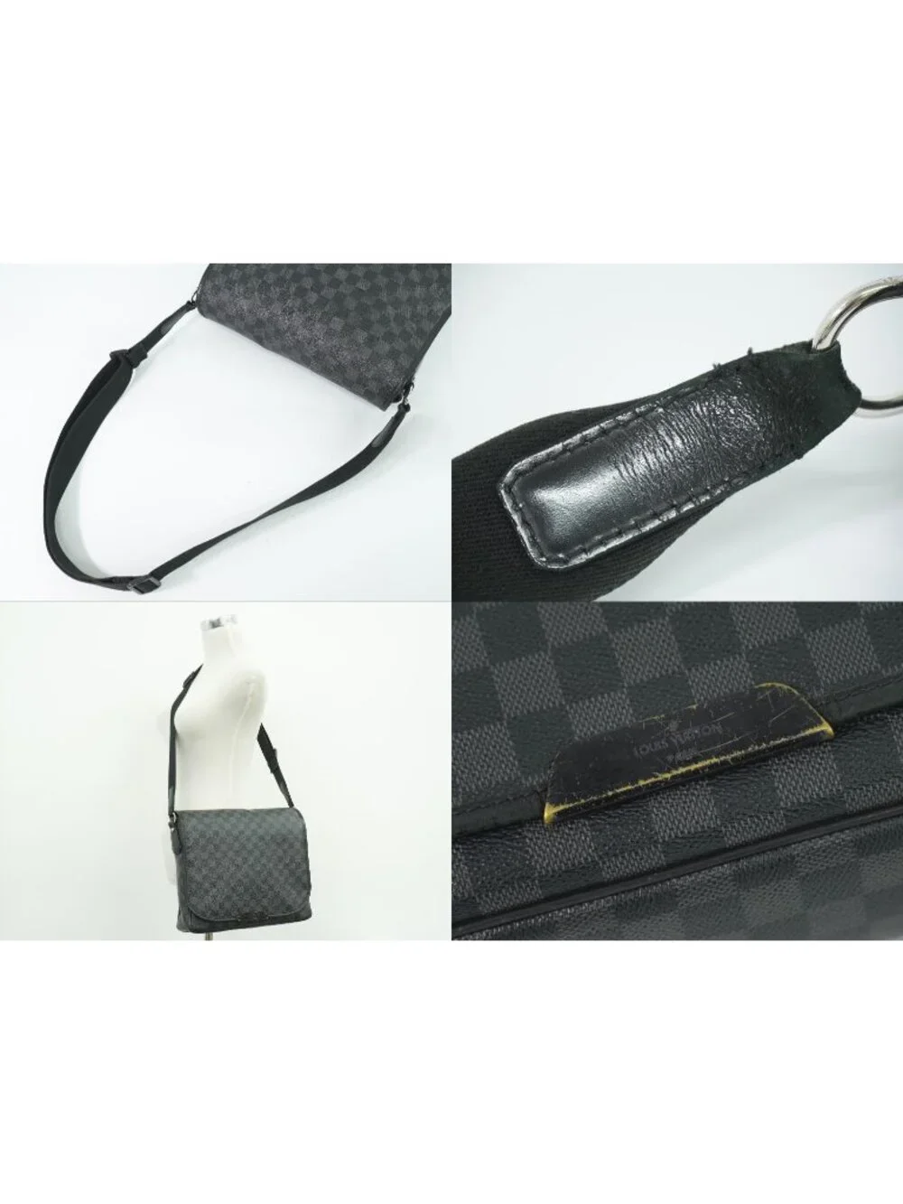 Louis Vuitton LV Daniel MM Damier Graphite Shoulder Bag Black Gray